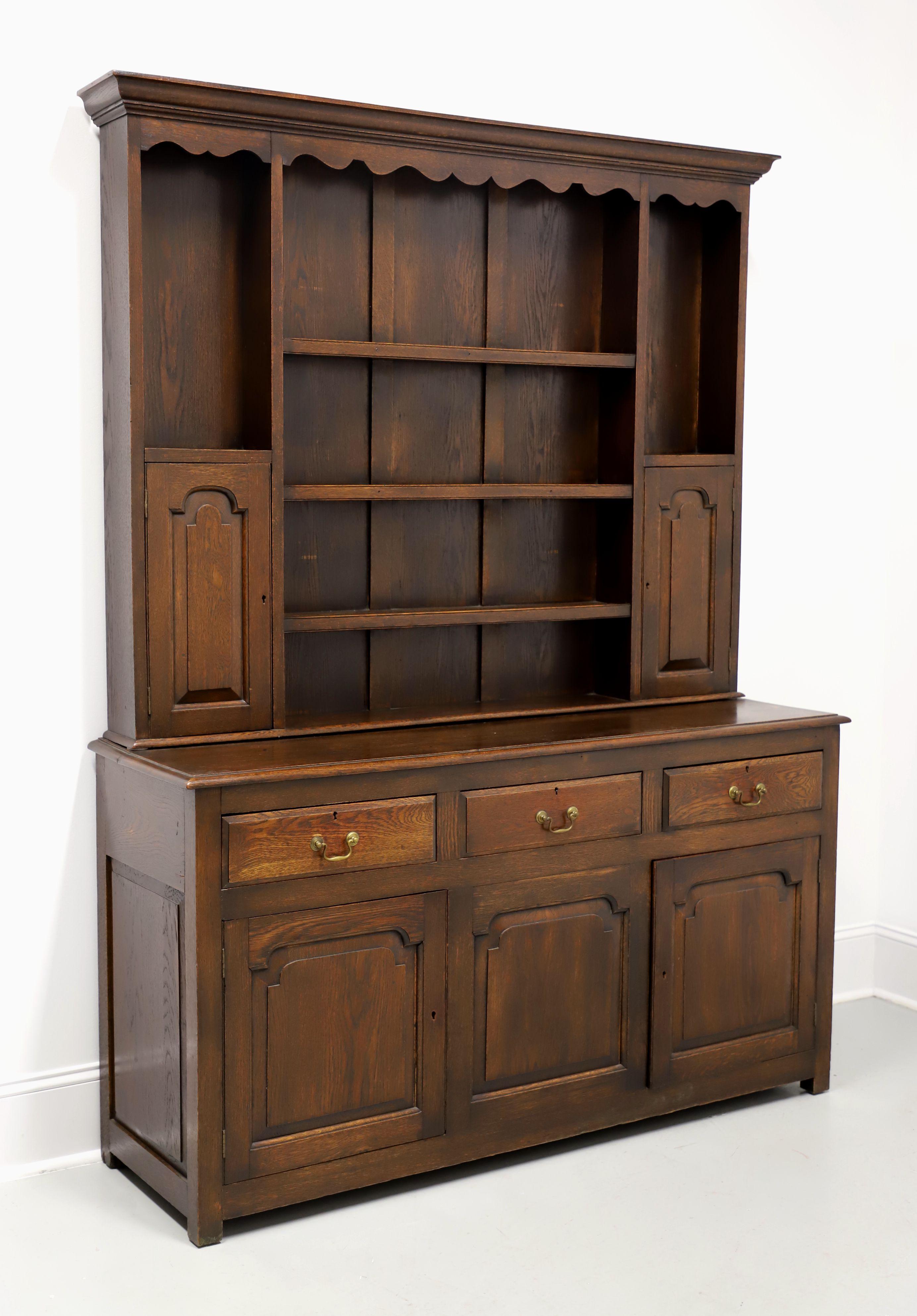 Antique 18th Century English Oak William & Mary Style Pewter Cupboard Hutch For Sale 7
