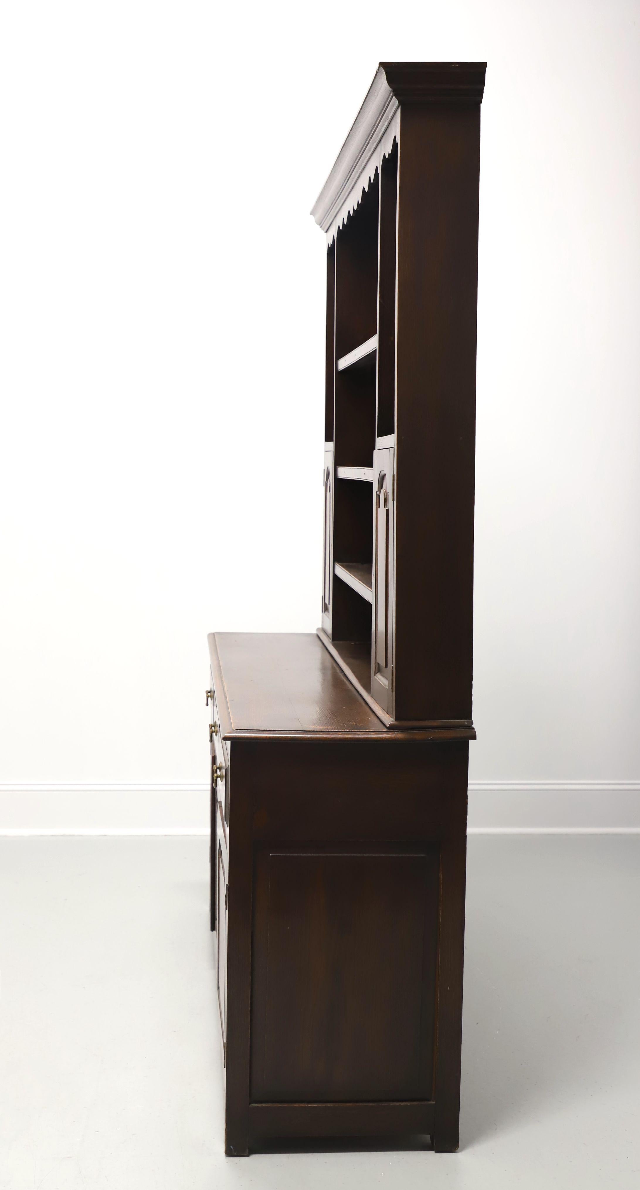 William and Mary Antique 18th Century English Oak William & Mary Style Pewter Cupboard Hutch For Sale