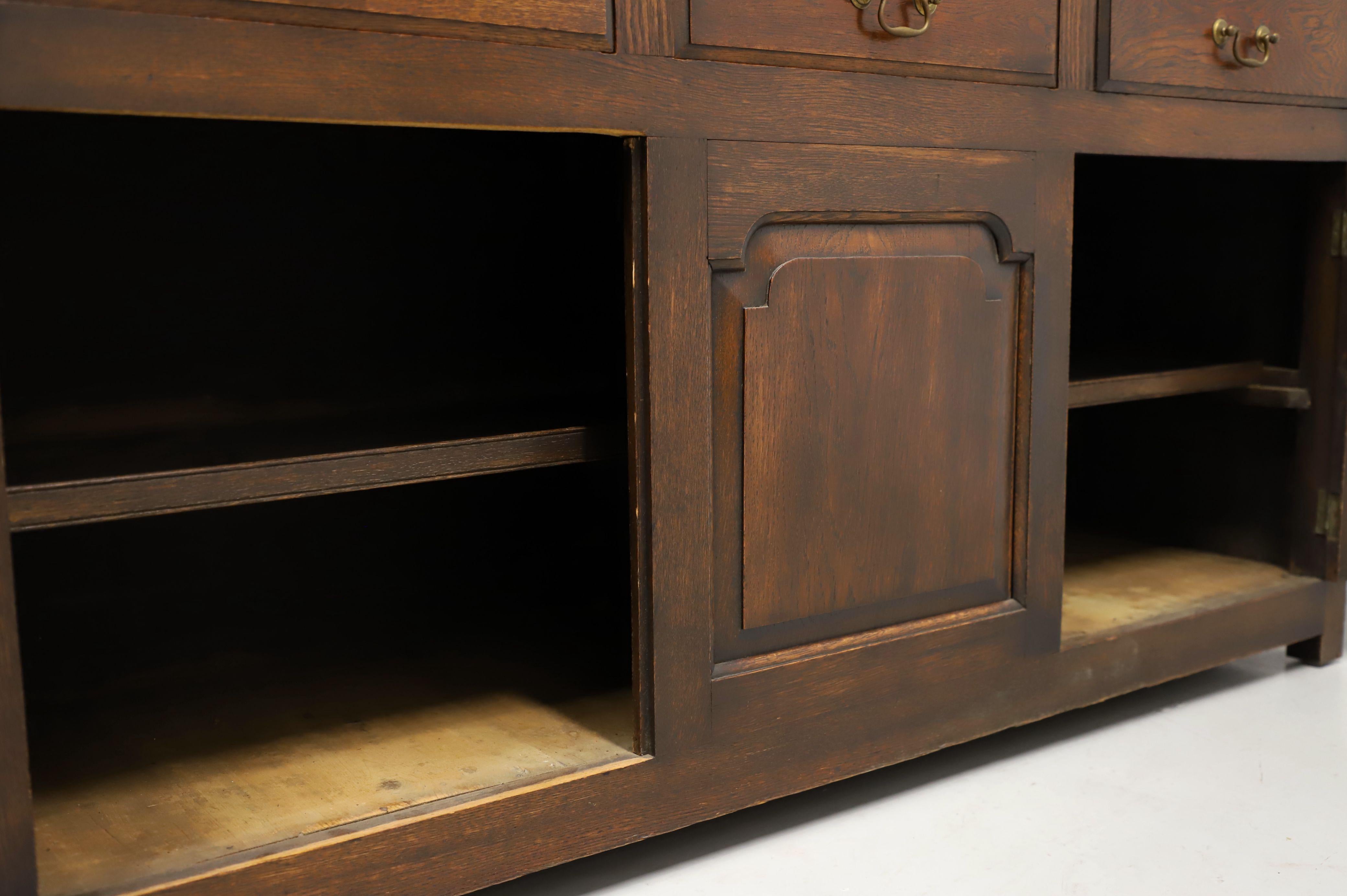 Antique 18th Century English Oak William & Mary Style Pewter Cupboard Hutch For Sale 4