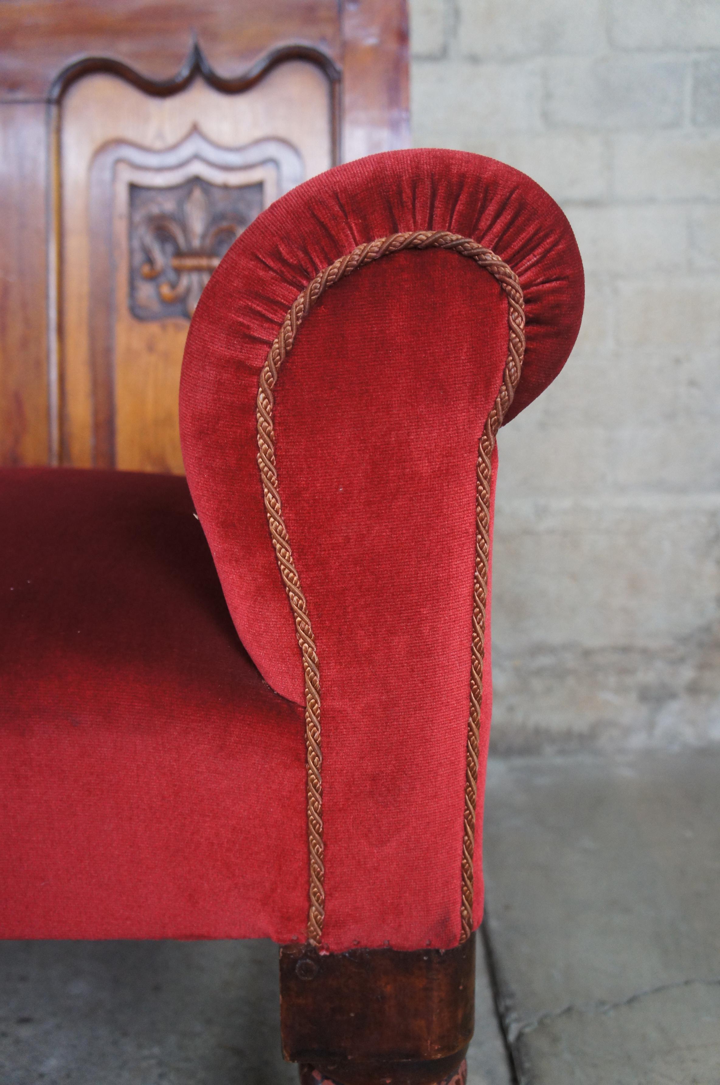 Antique 18th Century English Paneled Oak Pub Bench Settle Pew Gothic Revival In Good Condition For Sale In Dayton, OH