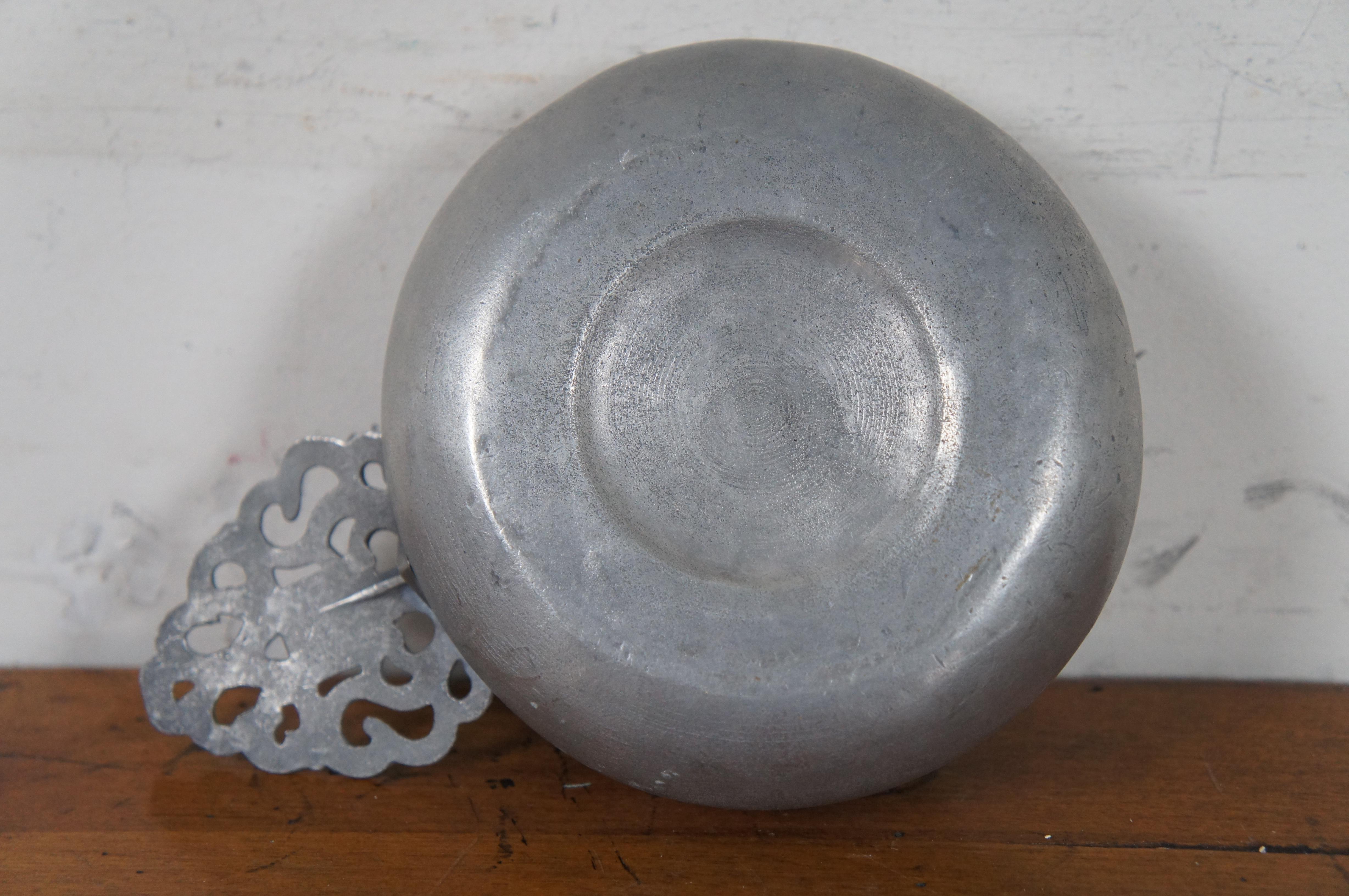18th Century and Earlier Antique 18th Century English Pewter Porringer Cup Bowl Porridge Dish For Sale