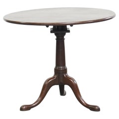 Ancienne table pivotante à plateau basculant en forme de cage d'oiseau et à pied en tonneau du 18e siècle anglais