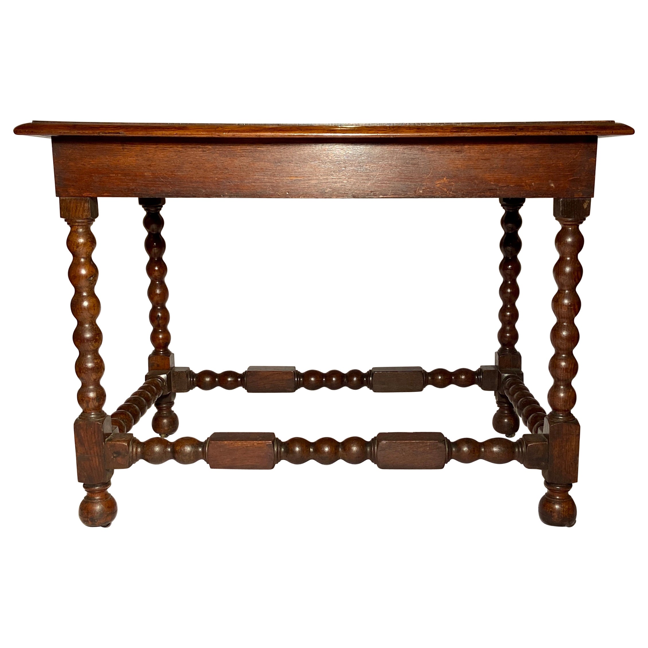 Antique 18th Century English William and Mary Oyster Veneer-Top Table on Base