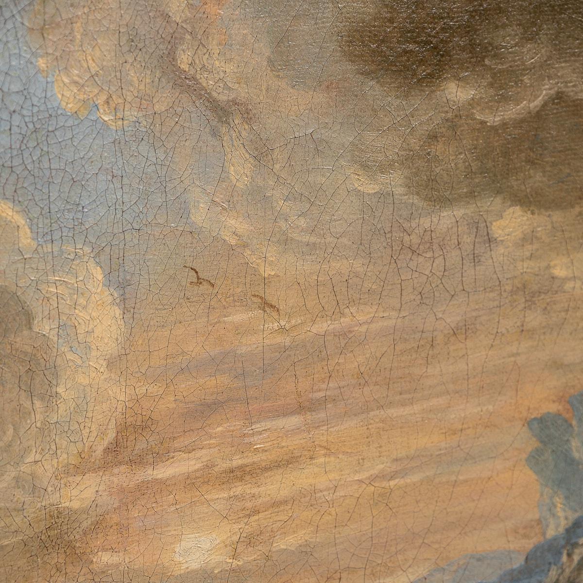 Antikes europäisches Öl auf Leinwand aus dem 18. Jahrhundert mit einer Marineszene im Angebot 13