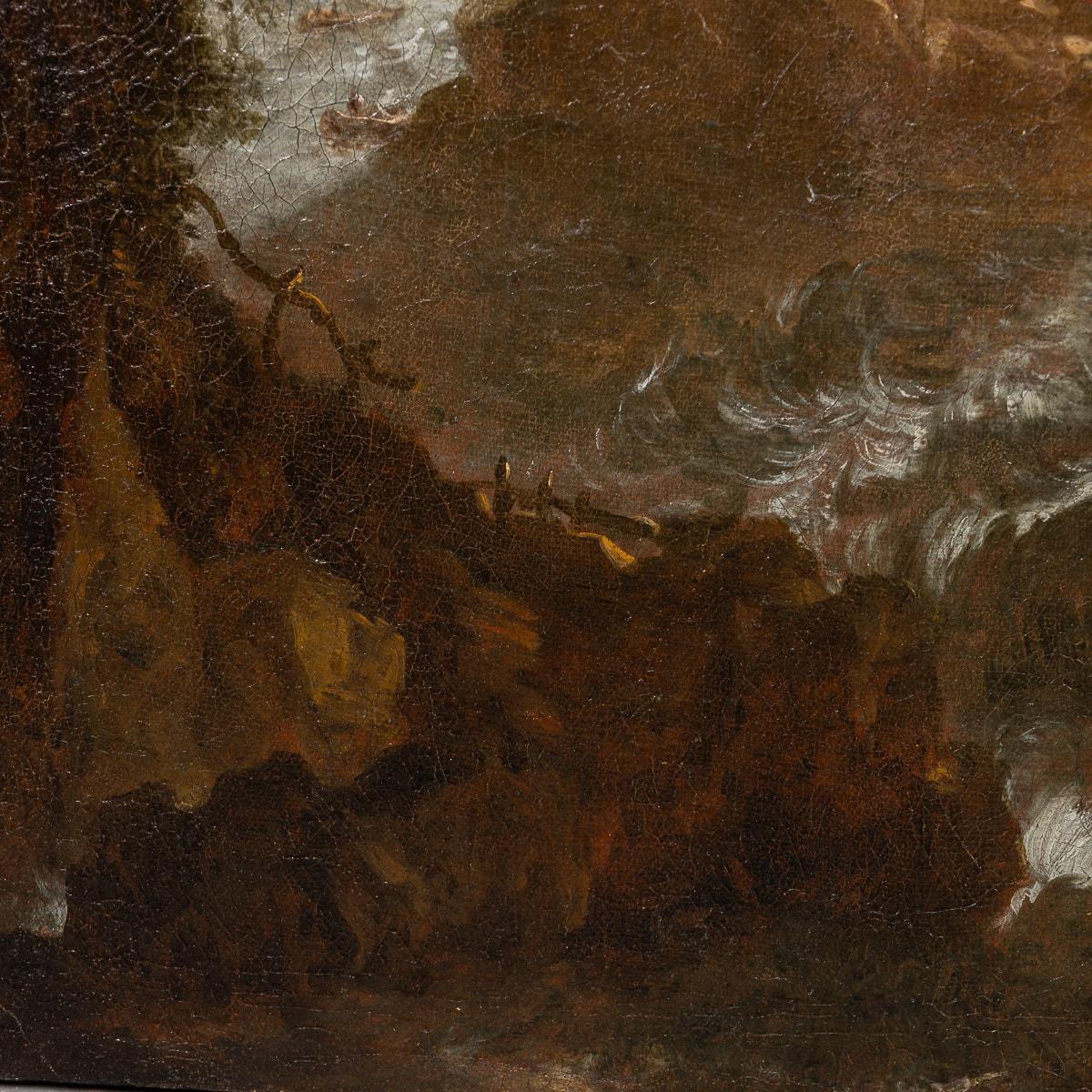 Antikes europäisches Öl auf Leinwand aus dem 18. Jahrhundert mit einer Marineszene (18. Jahrhundert und früher) im Angebot