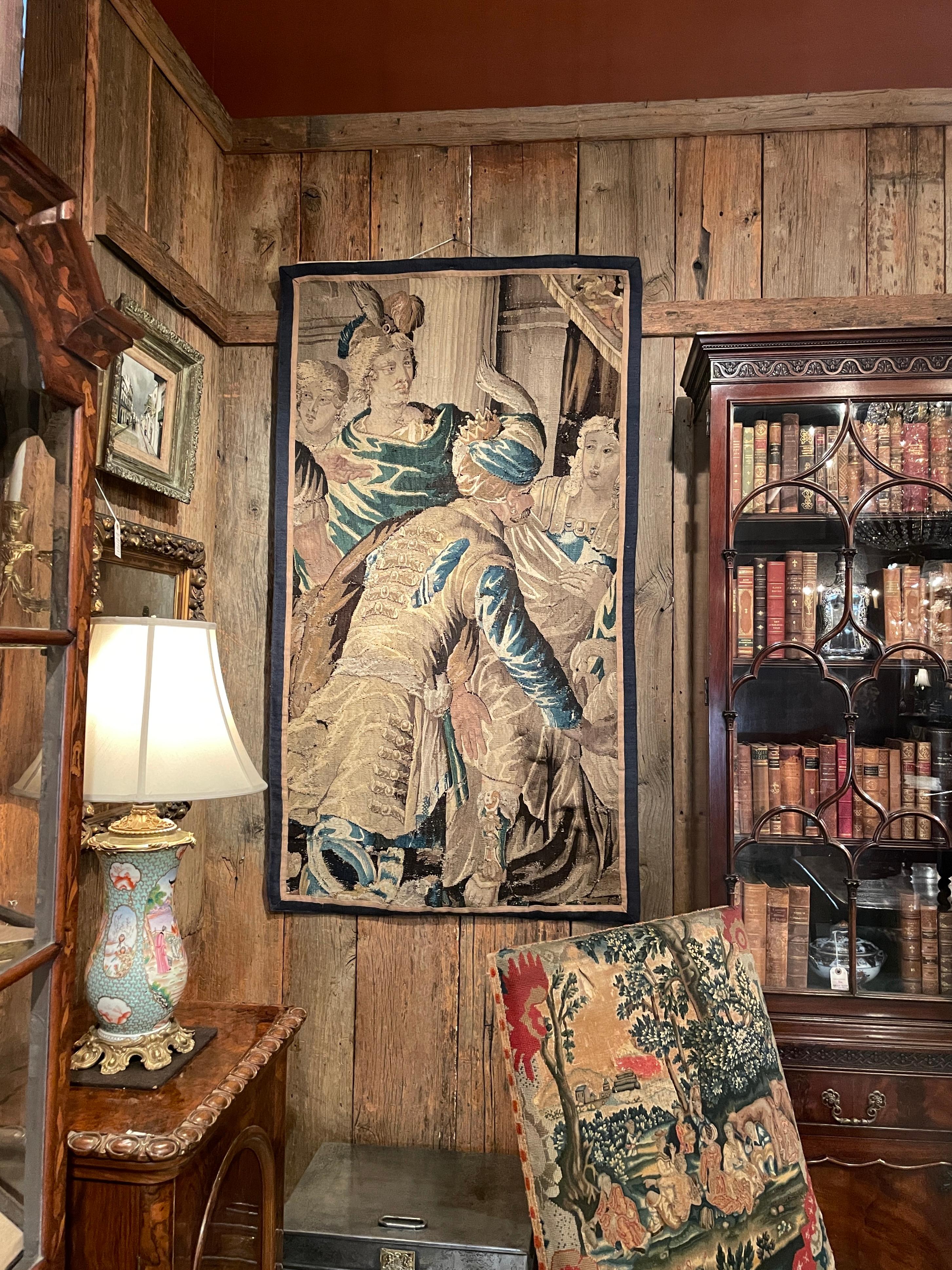 Antique 18th Century European Original Wall Tapestry For Sale 3