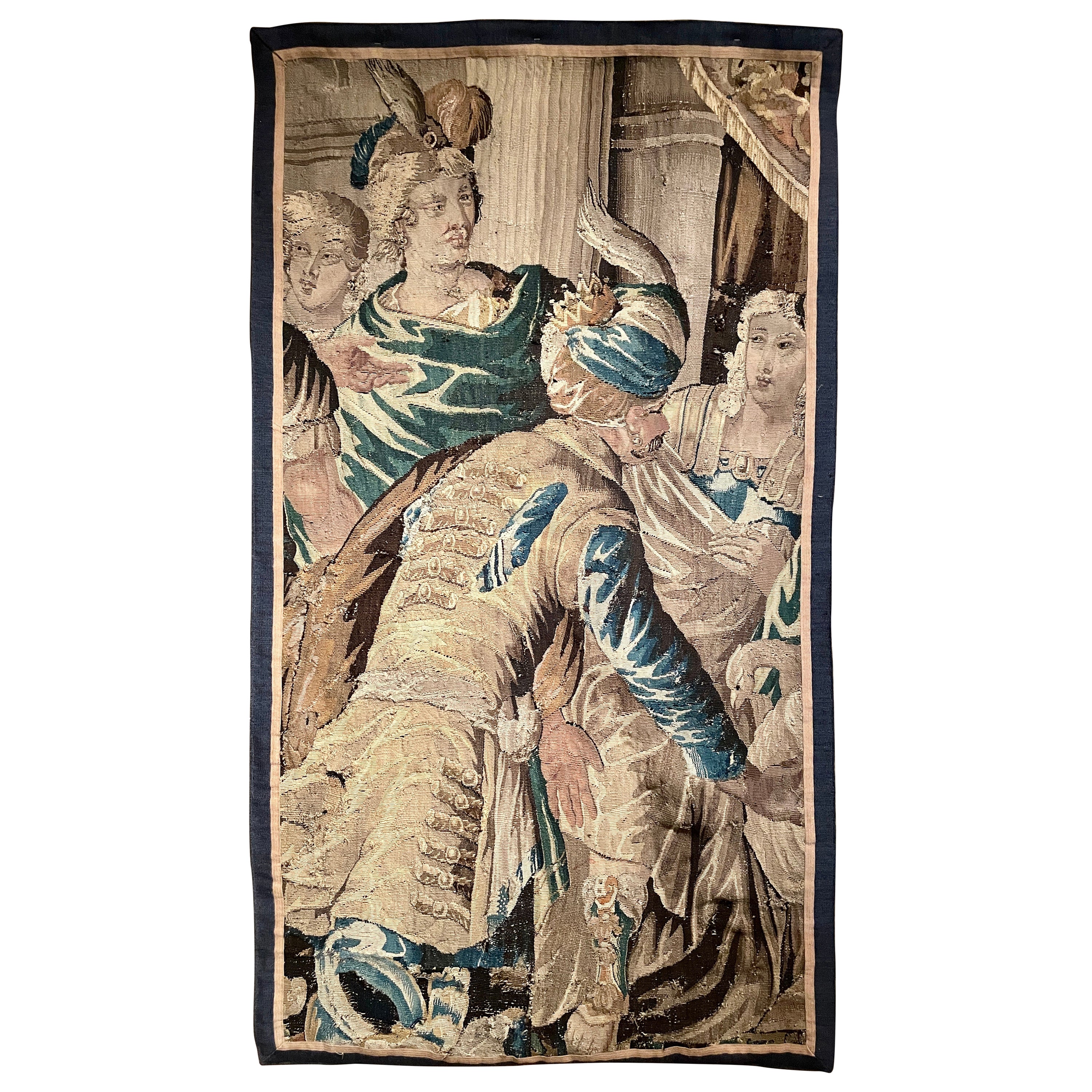 Ancienne tapisserie murale européenne originale du 18e siècle