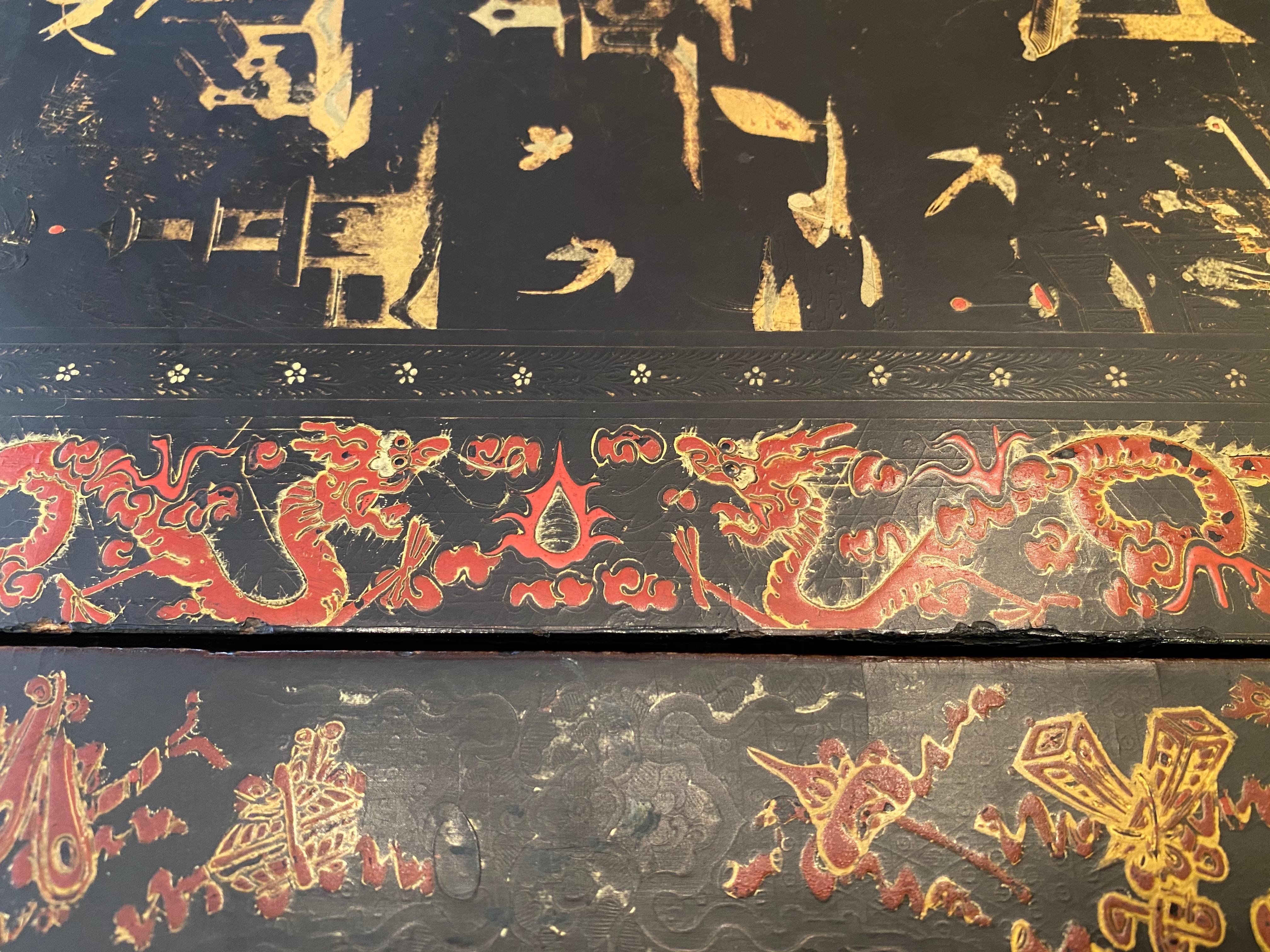 Antique 18th Century Export Chinese Lacquer Gaming Table 7