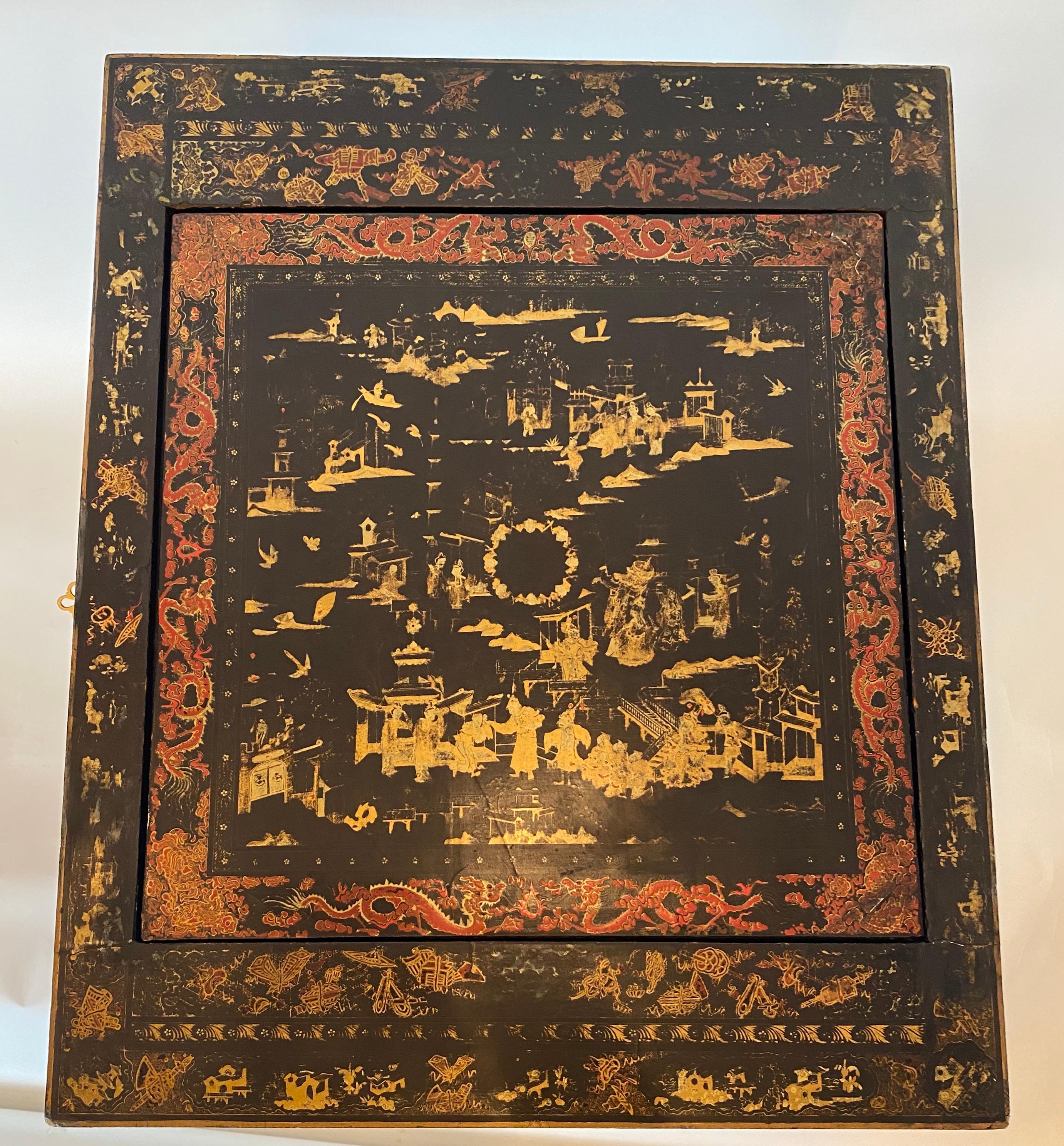 Antique 18th Century Export Chinese Lacquer Gaming Table 2