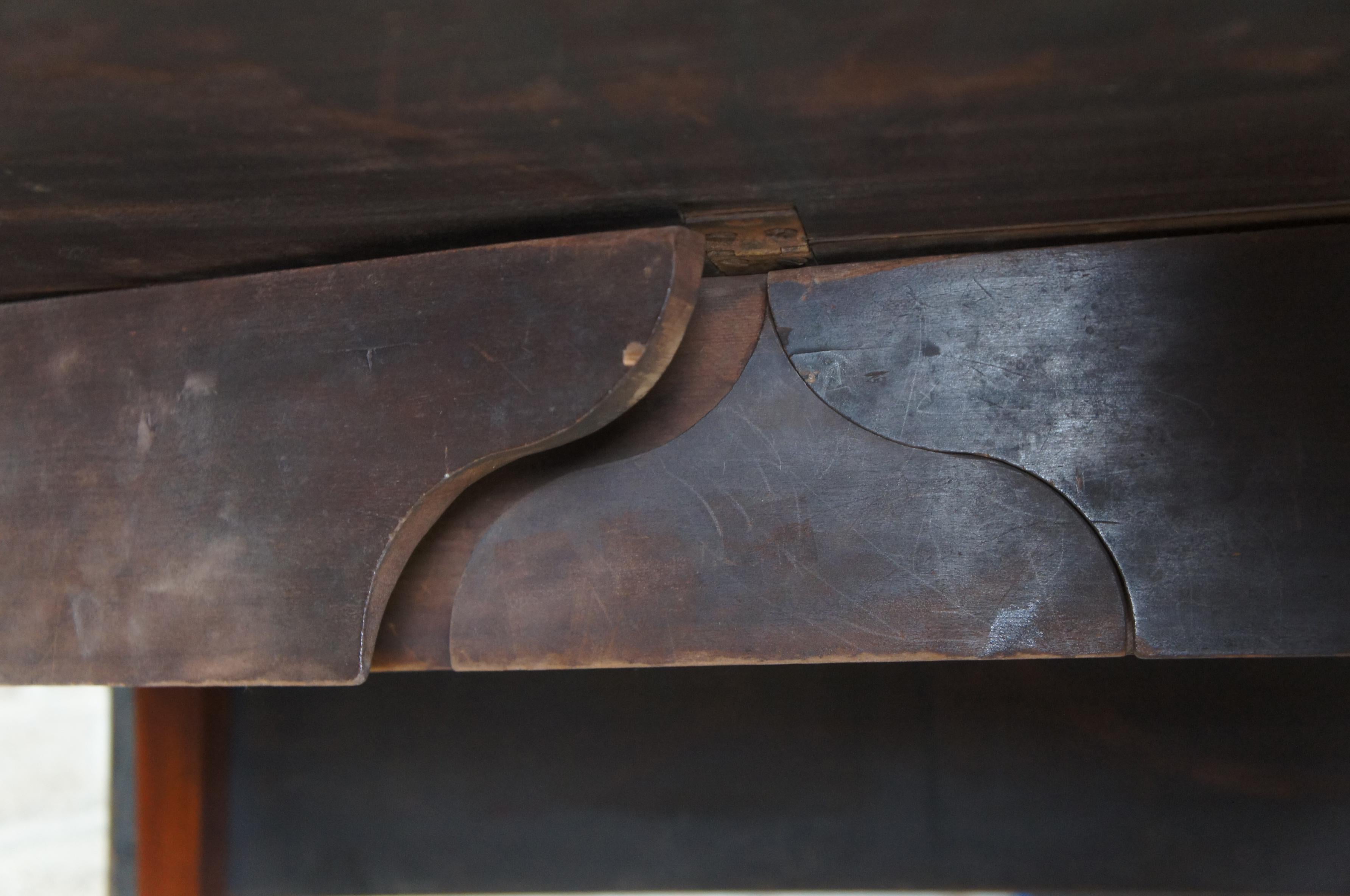 Antique 18th Century Federal Mahogany Pembroke Drop Leaf Dining Console Table 6