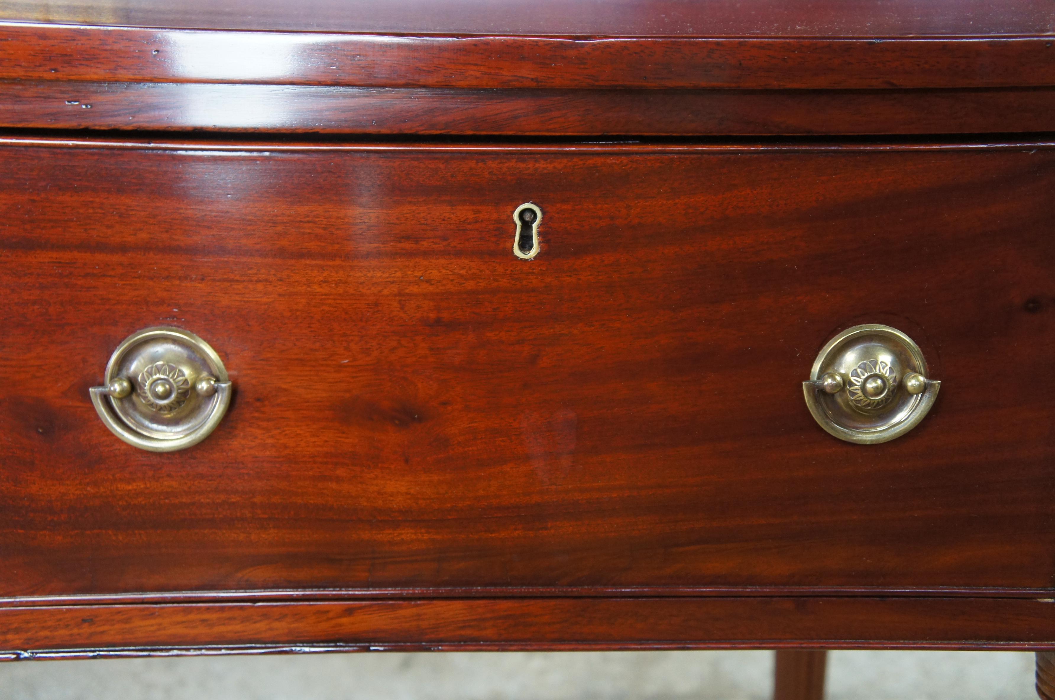 Antique 18th Century Federal Sheraton Mahogany Fall Front Secretary Writing Desk For Sale 3