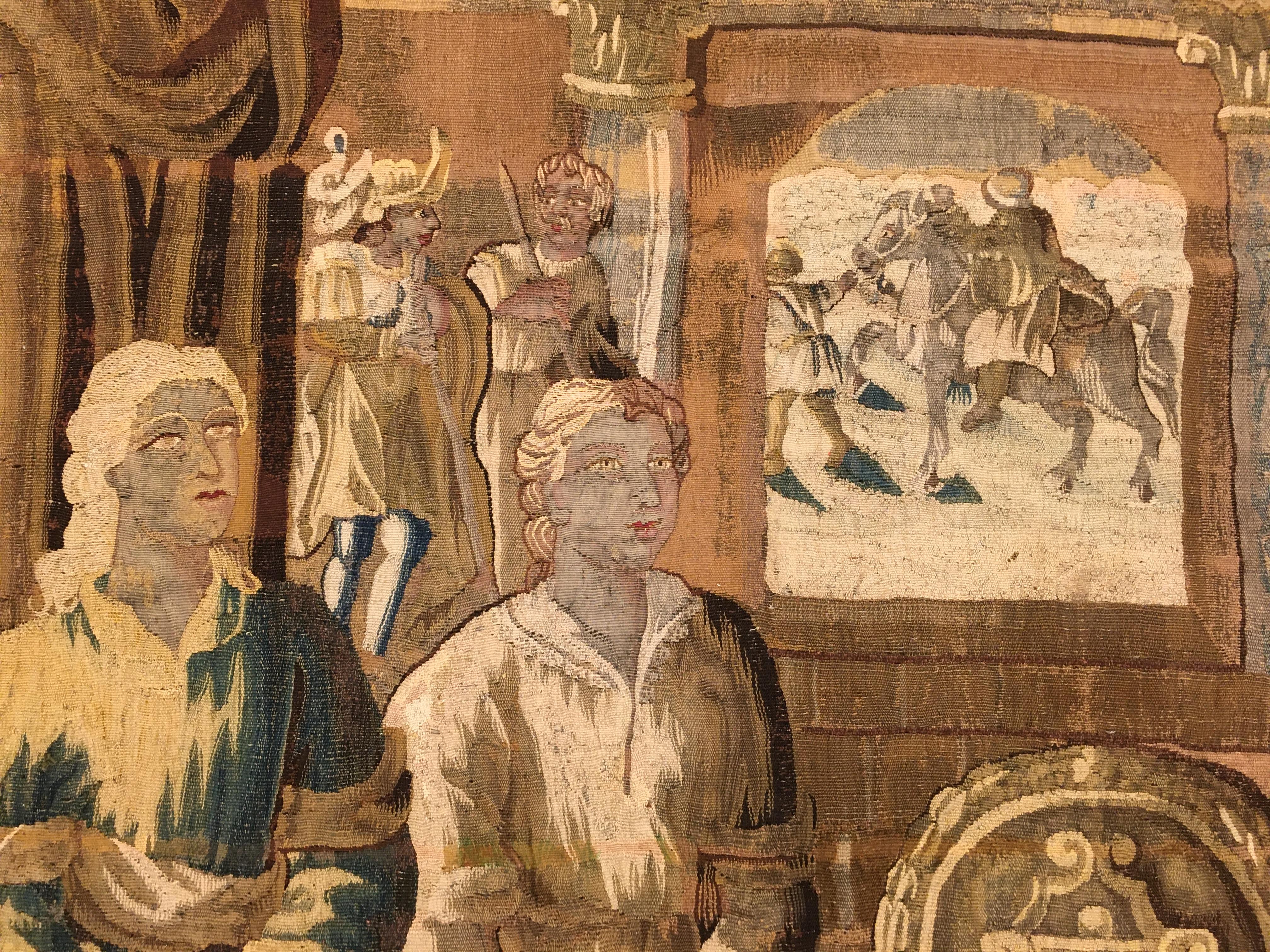 Antique 18th Century Flemish Biblical Tapestry, with Queen Esther & Ahashverosh 5