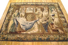 Antique 18th Century Flemish Biblical Tapestry, with Queen Esther & Ahashverosh