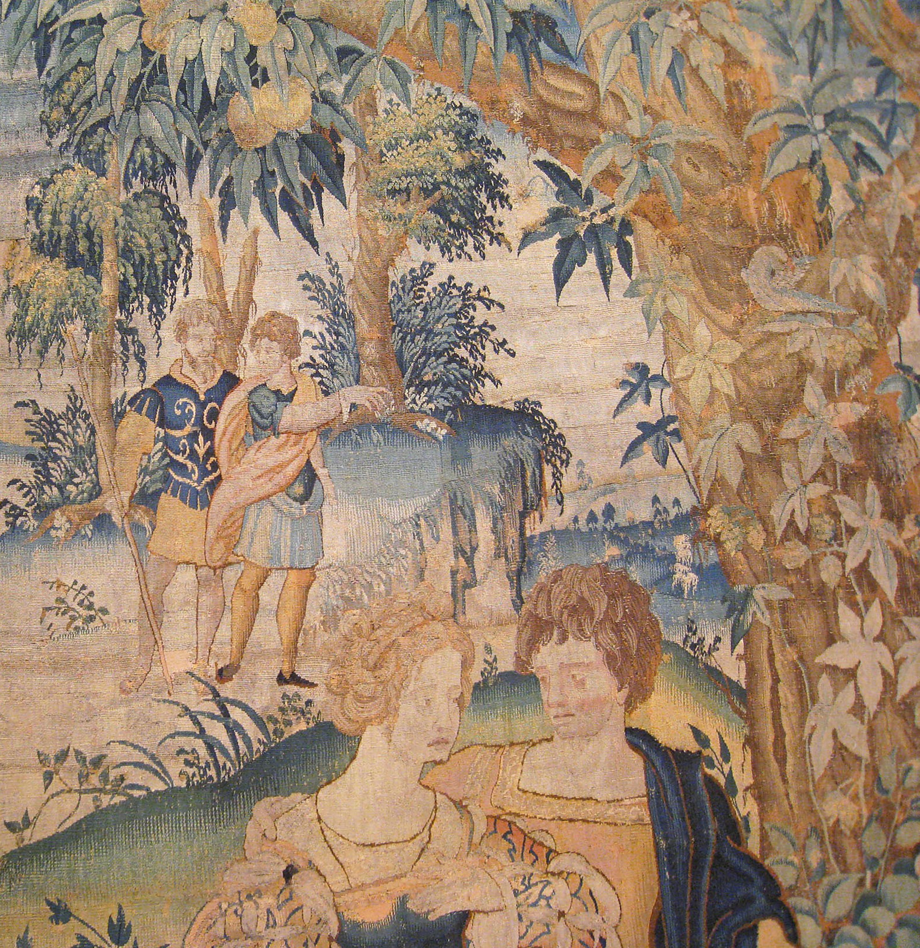Hand-Woven Antique 18th Century Flemish Mythological Tapestry, with the Greek Deity Apollo For Sale