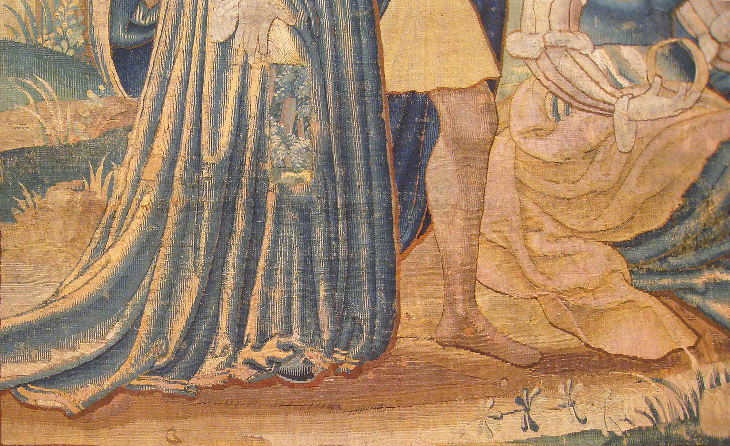 Antico arazzo mitologico fiammingo del XVIII secolo, con la divinità greca Apollo in vendita 2