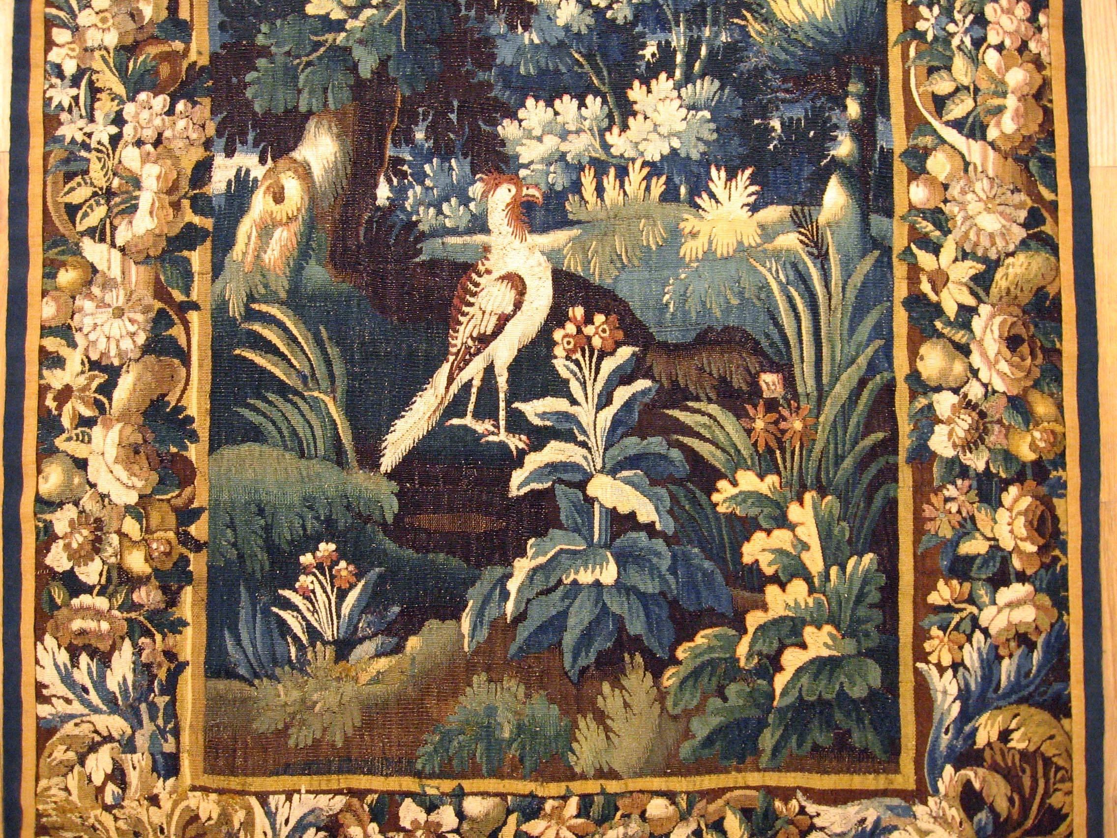 Belgian Antique 18th Century Flemish Verdure Tapestry 'from Ralph Lauren Window Display' For Sale