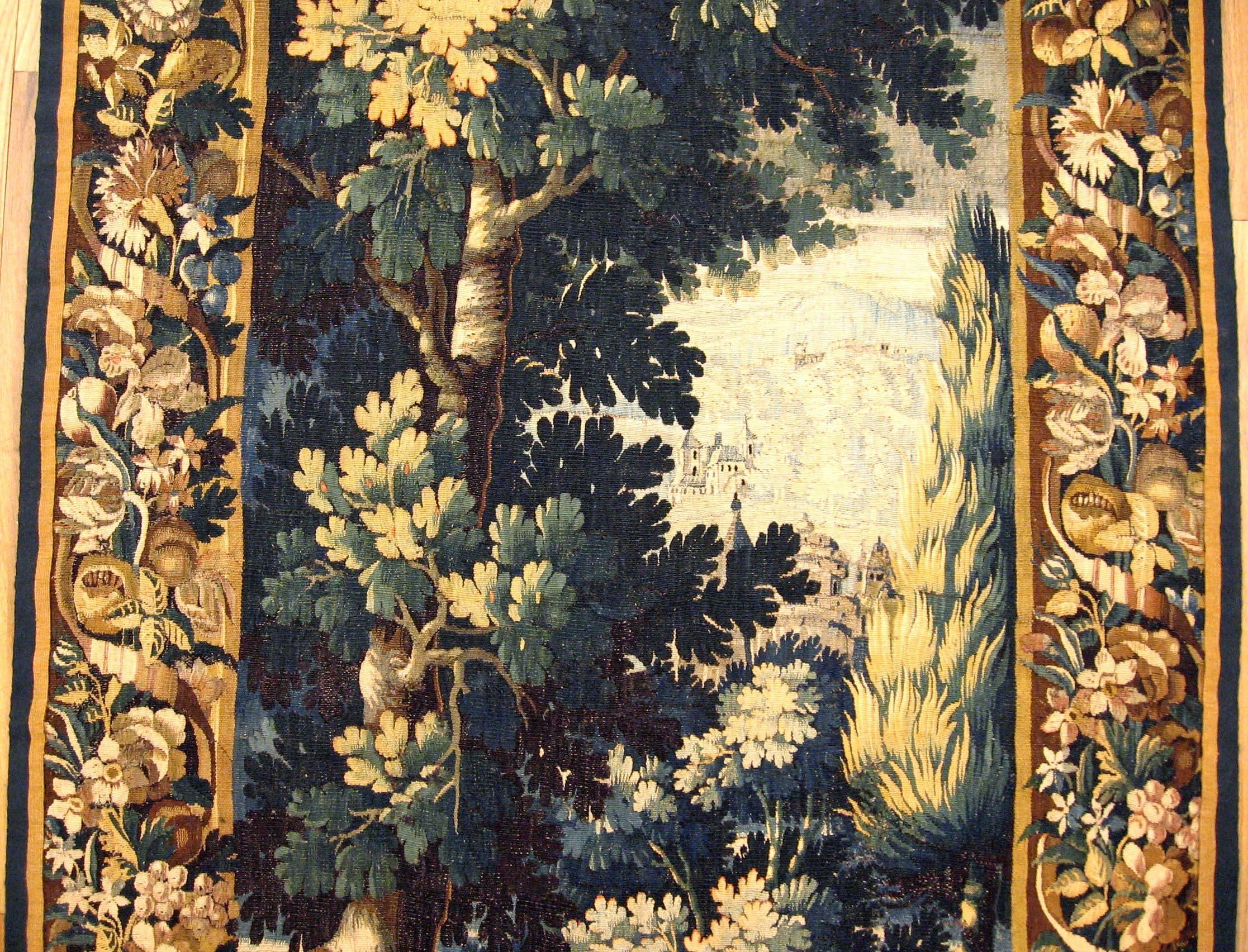 Hand-Woven Antique 18th Century Flemish Verdure Tapestry 'from Ralph Lauren Window Display' For Sale
