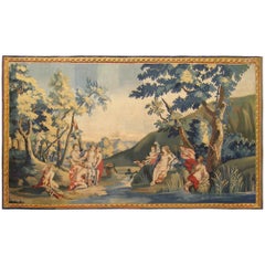 Antique 18th Century Franco-Flemish Mythological Tapestry, with Diana & Callisto