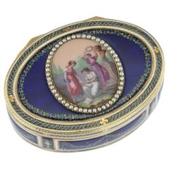 Antique 18th Century French 18-Karat Gold and Enamel Snuff Box, Paris circa 1784 Antique 18th Century French 18-Karat Gold and Enamel Snuff Box, Paris circa 1784