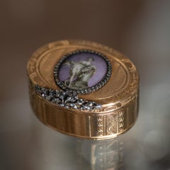 Antique 18th Century French 18K Gold, Enamel & Diamond Snuff Box c.1790
