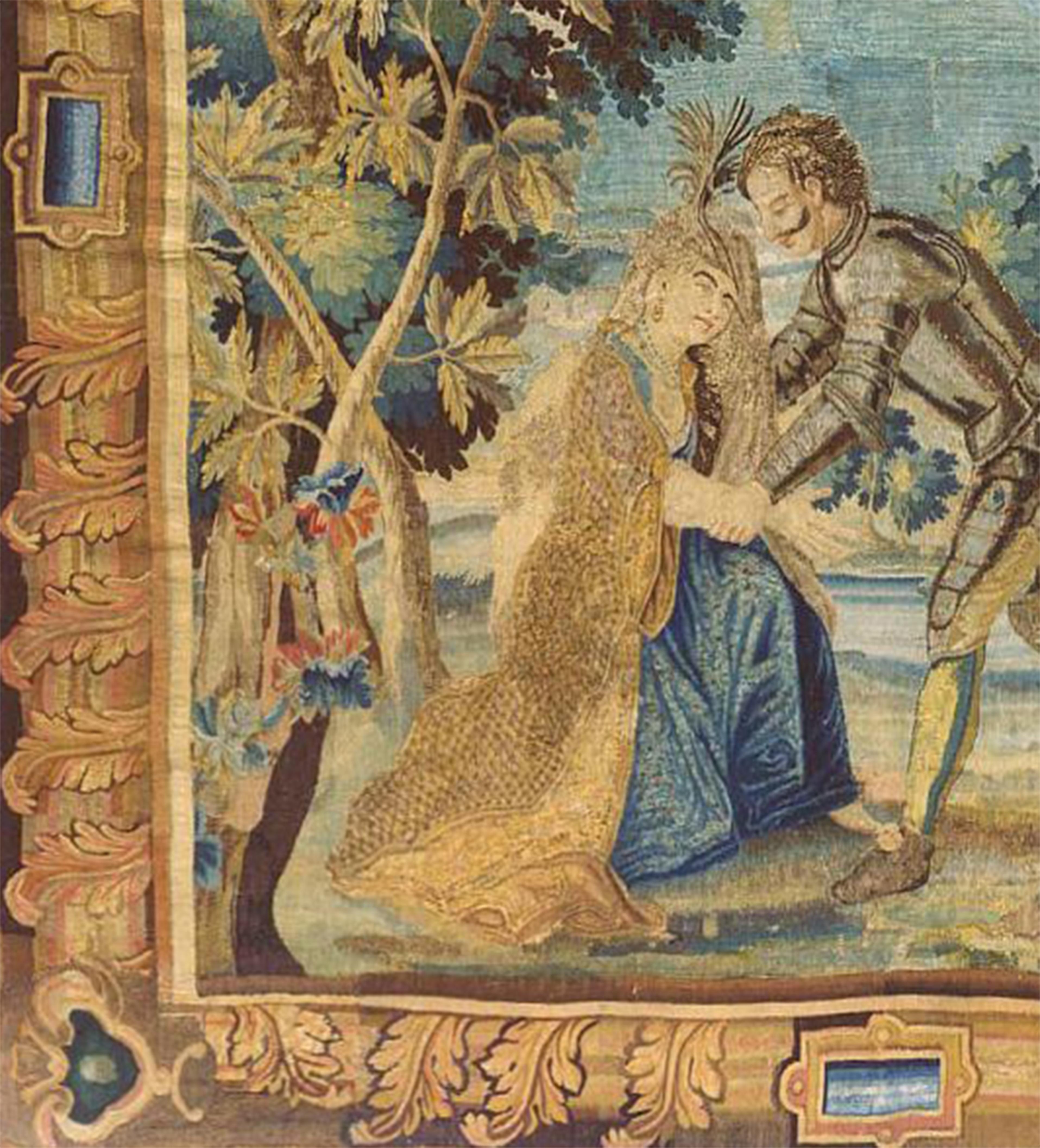 Antiker französischer Aubusson-Wandteppich aus dem 18. Jahrhundert, mit romantischem Märchen von Don Quixote (Französisch) im Angebot