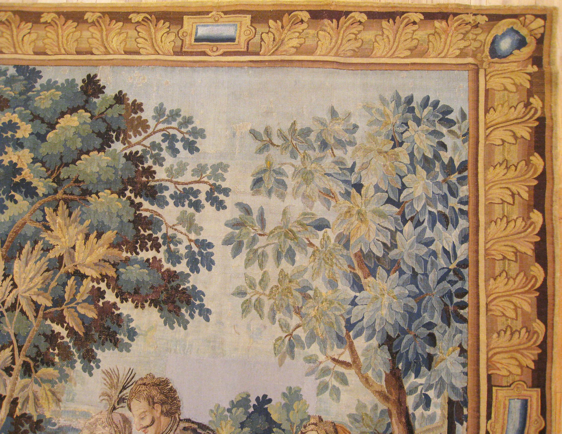 Antiker französischer Aubusson-Wandteppich aus dem 18. Jahrhundert, mit romantischem Märchen von Don Quixote (Wolle) im Angebot