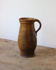 Antique 18th Century French Ceramic Pitcher, Brown Glaze, Gorgeous Patina
