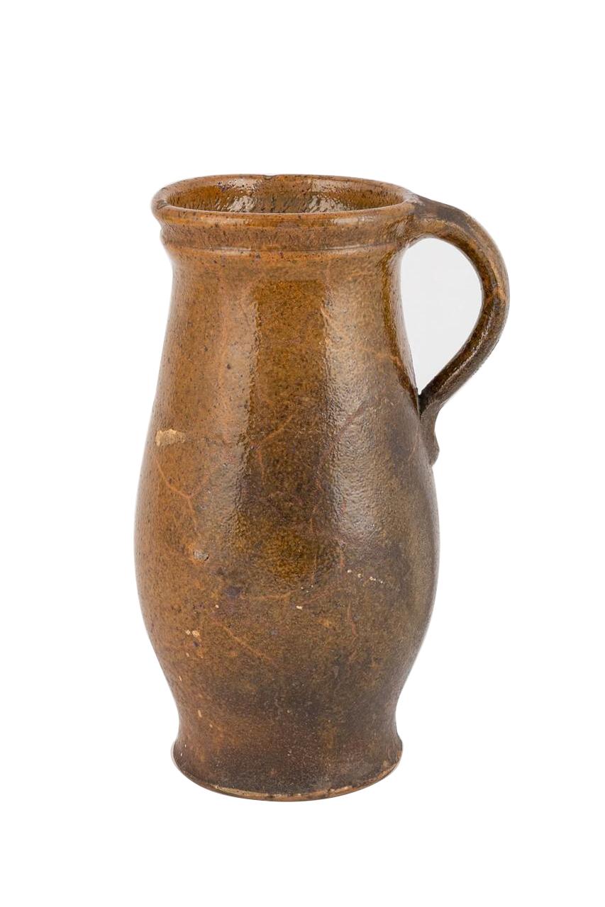 Antique 18th Century French Ceramic Pitcher, Brown Glaze, Gorgeous Patina For Sale 2
