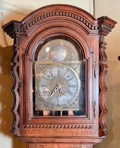 18th Century French Decorative Long Case Clock with Newly Refurbished Mechanisms