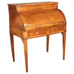 Antiguo Escritorio Cilíndrico Estilo Directoire Francés del Siglo XVIII