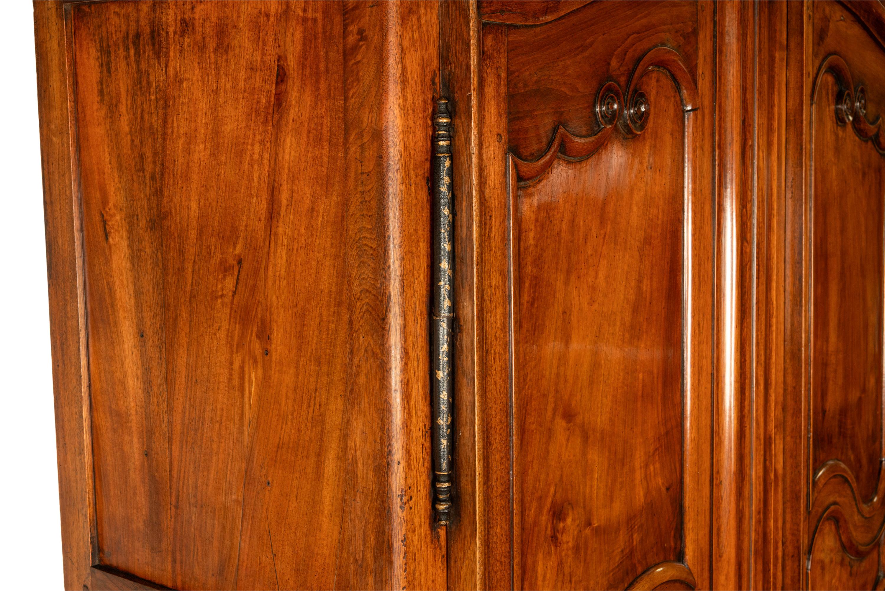 Antique French 18th Century Fruitwood Louis XV Provincial Armoire Wardrobe 1760 4
