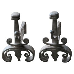 Antique 18th Century French Louis XV Fire Andirons