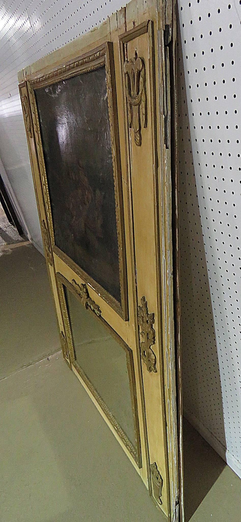 Antique 18th Century French Louis XVI Style Trumeau Mirror For Sale 4
