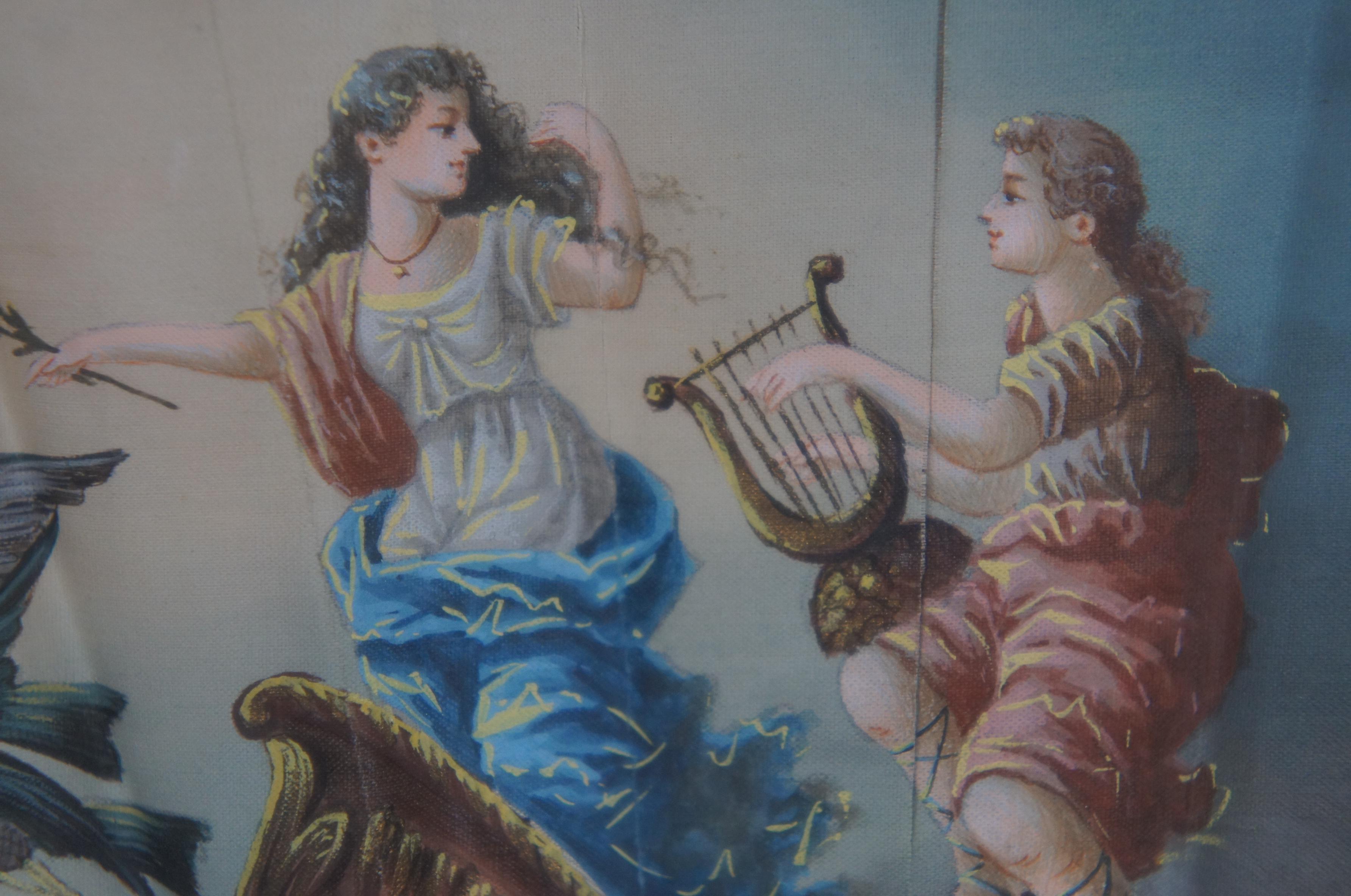 Antique 18th Century French Neoclassical Hera's Chariot Hand Fan Shadowbox For Sale 6