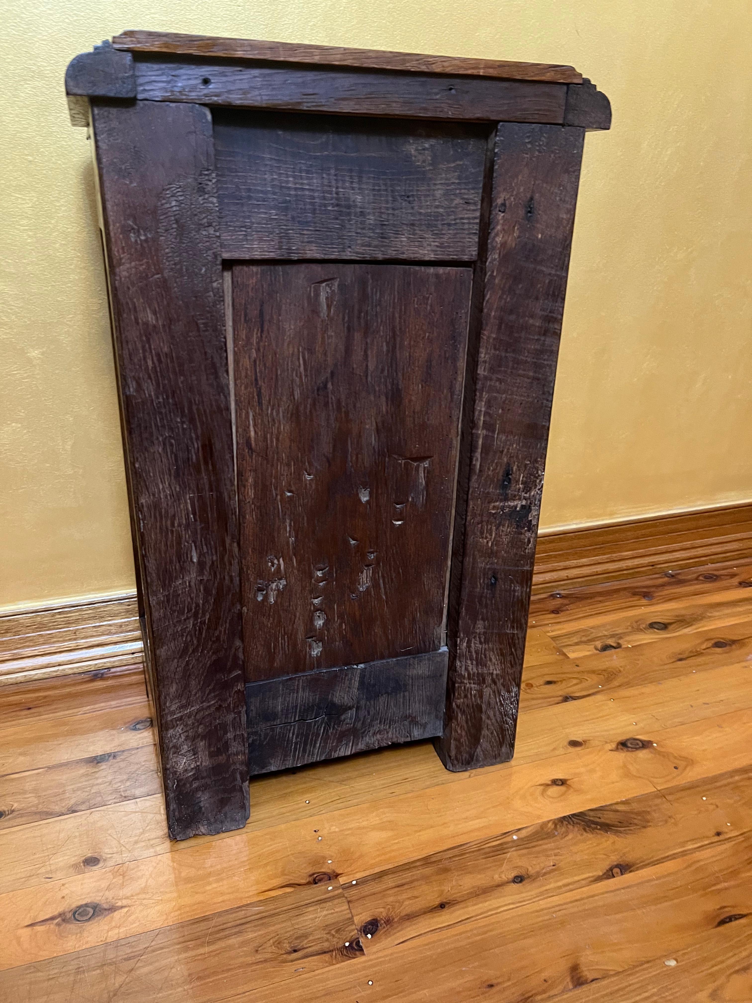 Antique 18th Century French Oak Bedside Table For Sale 2