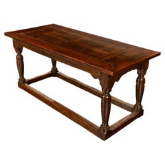 Antique 18th Century French Oak Country Parquetry Refectory Dining Table 1680