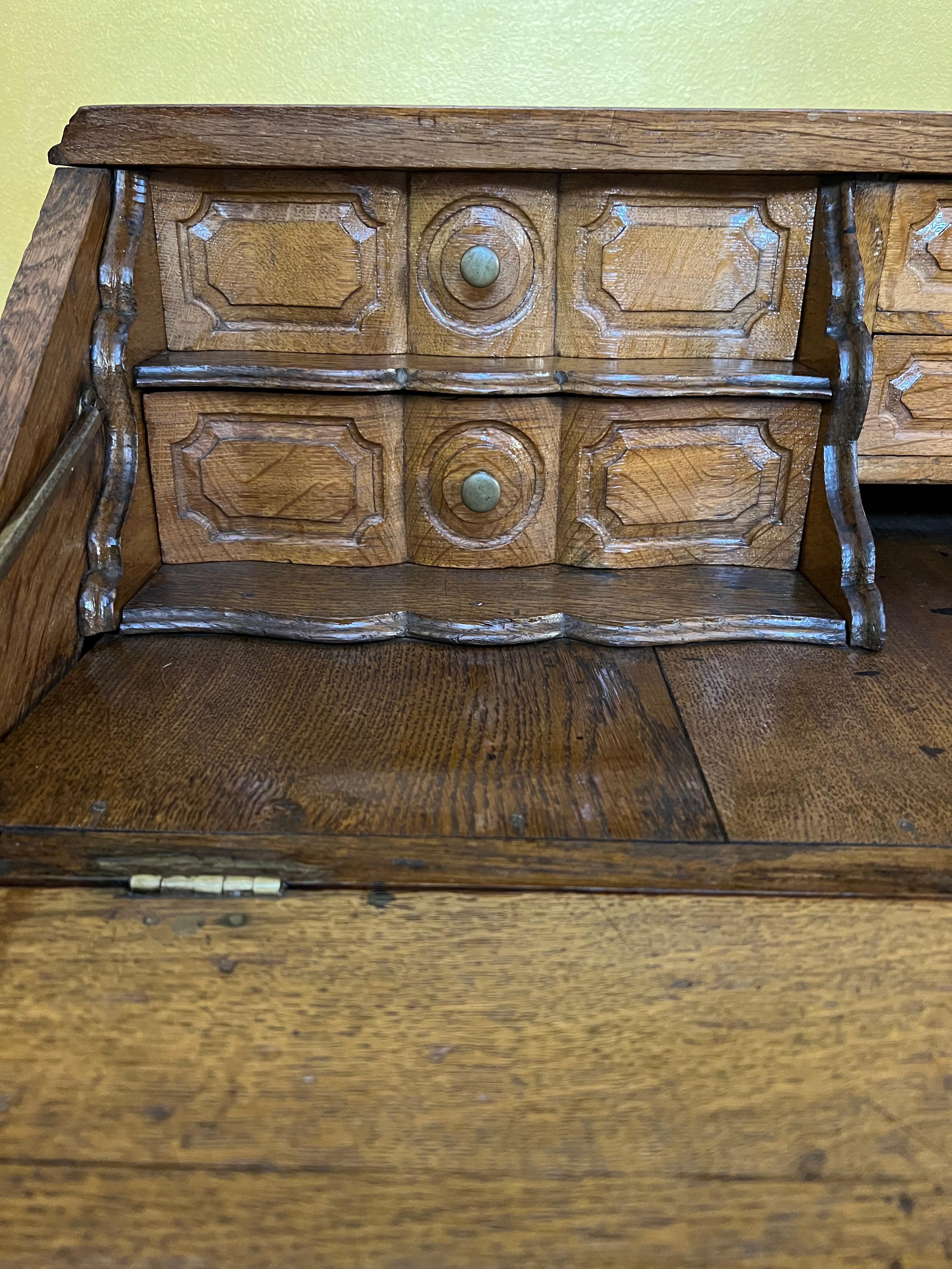 18th Century and Earlier Antique 18th Century French Oak Large Bureau