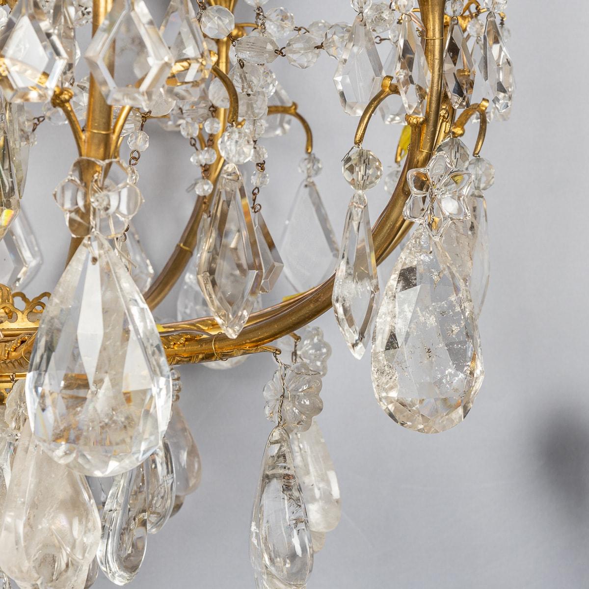 Antique 18th Century French Ormolu & Cut Rock Crystal Chandelier c.1770 For Sale 6