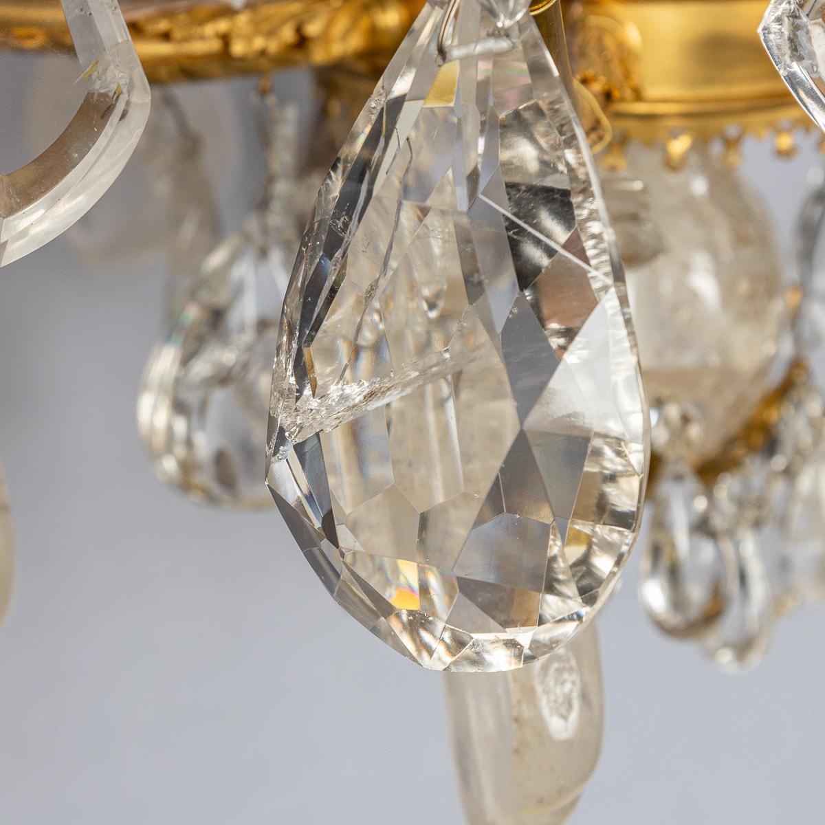 Antique 19th Century French Ormolu & Cut Rock Crystal Chandelier c1850 For Sale 7