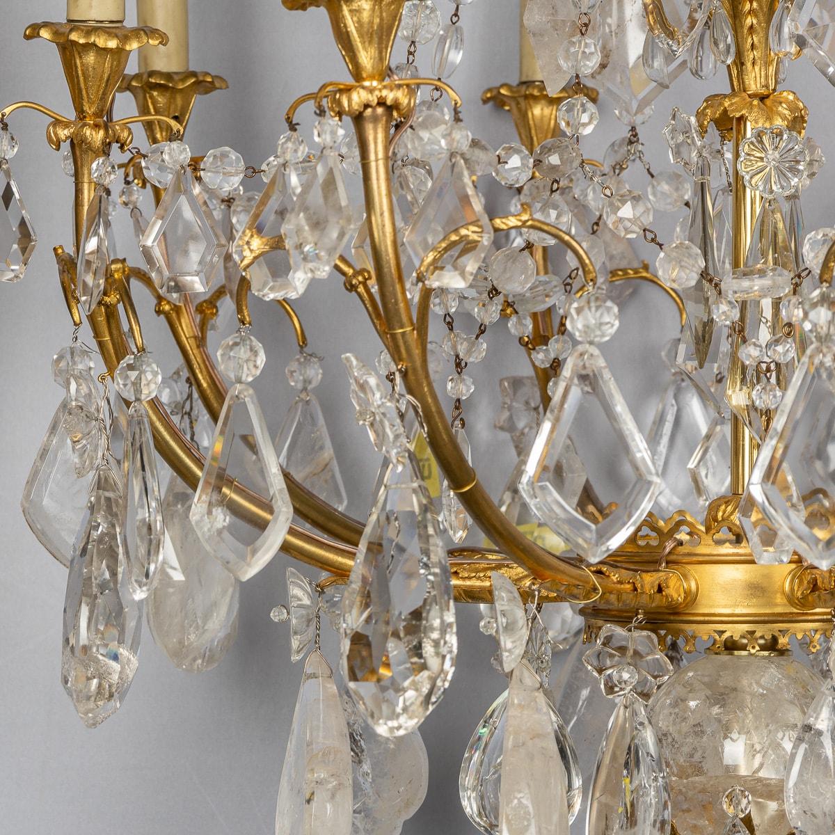 Antique 18th Century French Ormolu & Cut Rock Crystal Chandelier c.1770 For Sale 9