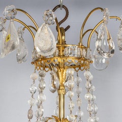 Antike 19. Jahrhundert Französisch Ormolu & geschliffenen Bergkristall Kronleuchter c1850
