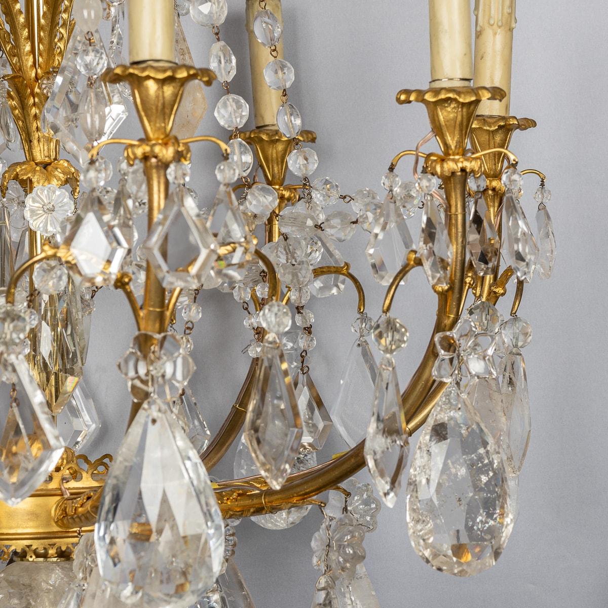 Antique 18th Century French Ormolu & Cut Rock Crystal Chandelier c.1770 For Sale 15