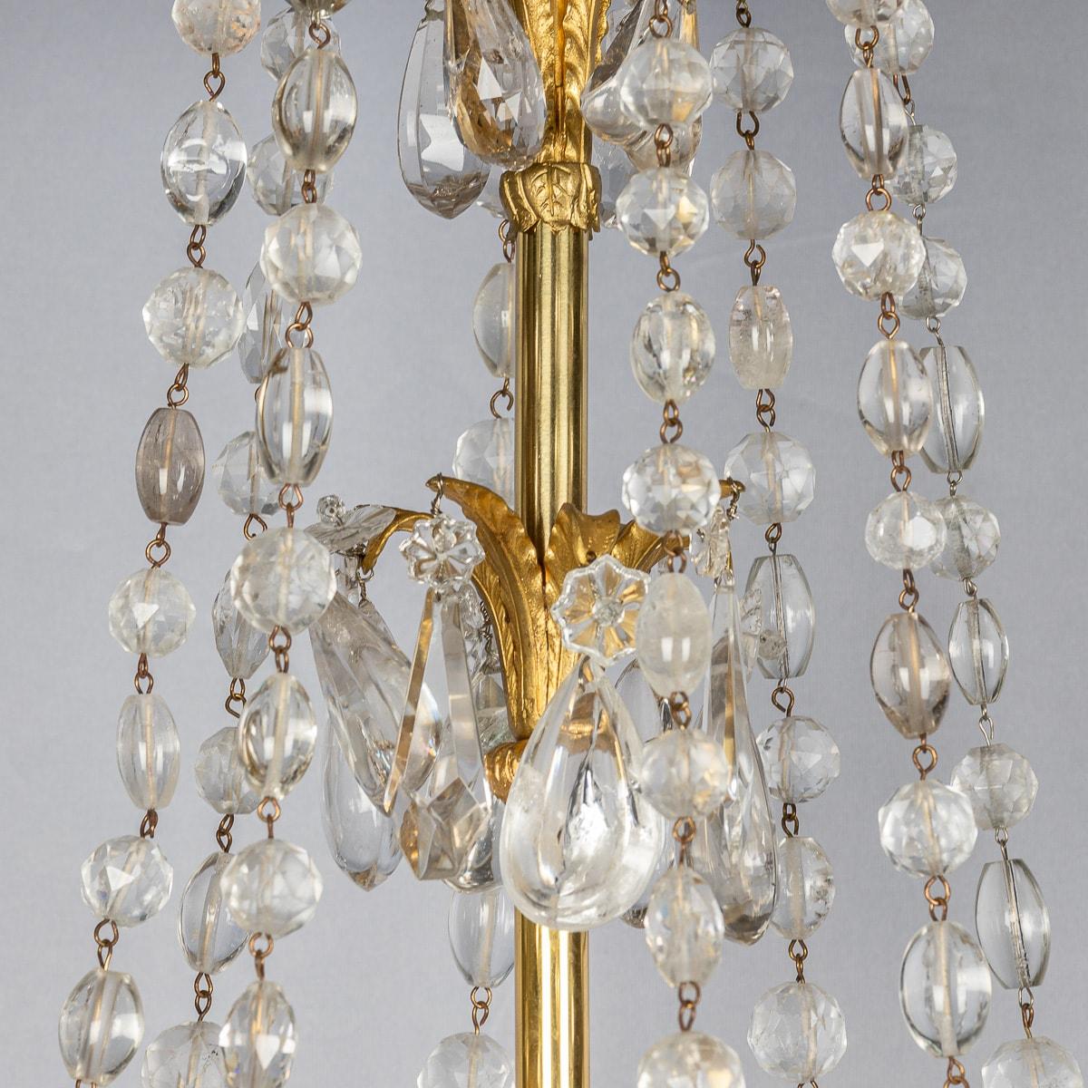 Antique 18th Century French Ormolu & Cut Rock Crystal Chandelier c.1770 In Good Condition For Sale In Royal Tunbridge Wells, Kent