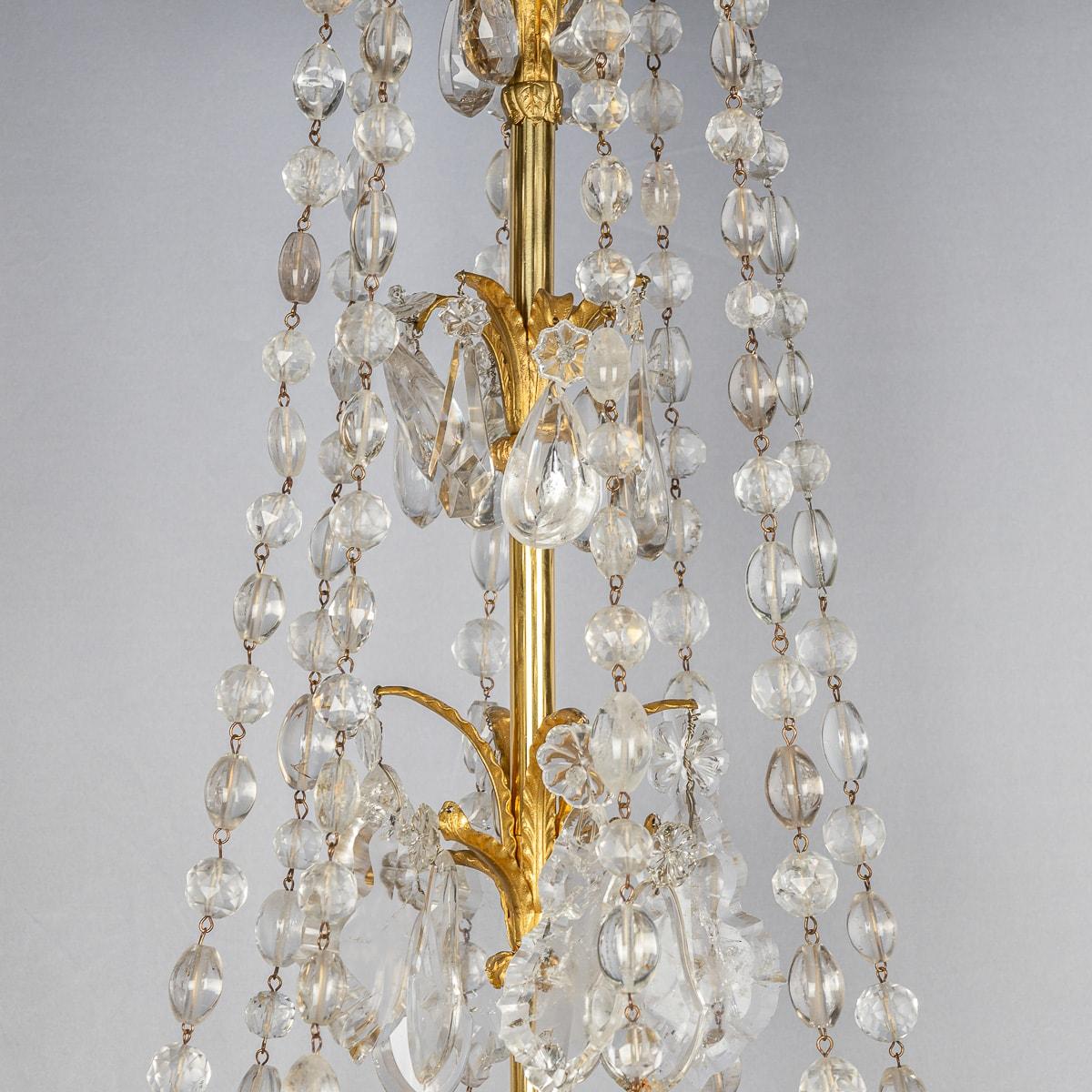 Late 18th Century Antique 18th Century French Ormolu & Cut Rock Crystal Chandelier c.1770 For Sale