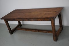 Antique 18th Century French Rustic Farmhouse Dining Table Tiger Oak