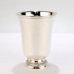 Antique 18th Century French Silver Footed Wine Goblet or Beaker