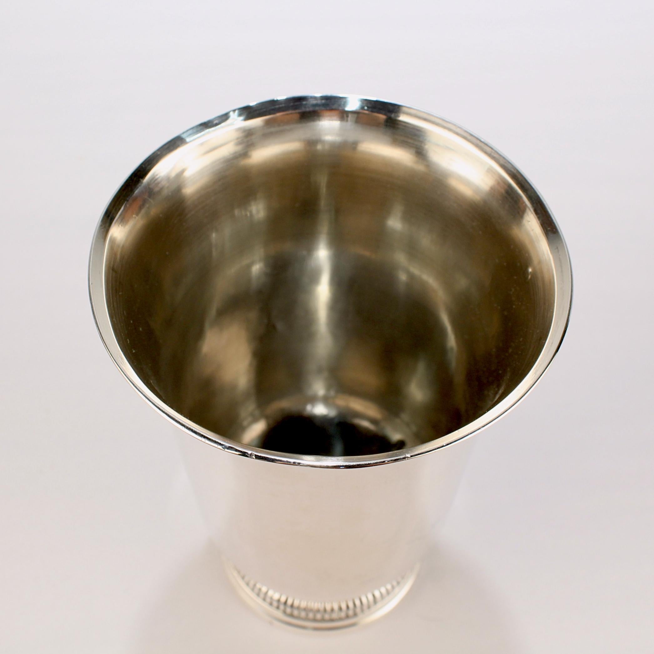 Georgian Antique 18th Century French Silver Footed Wine Goblet or Beaker For Sale