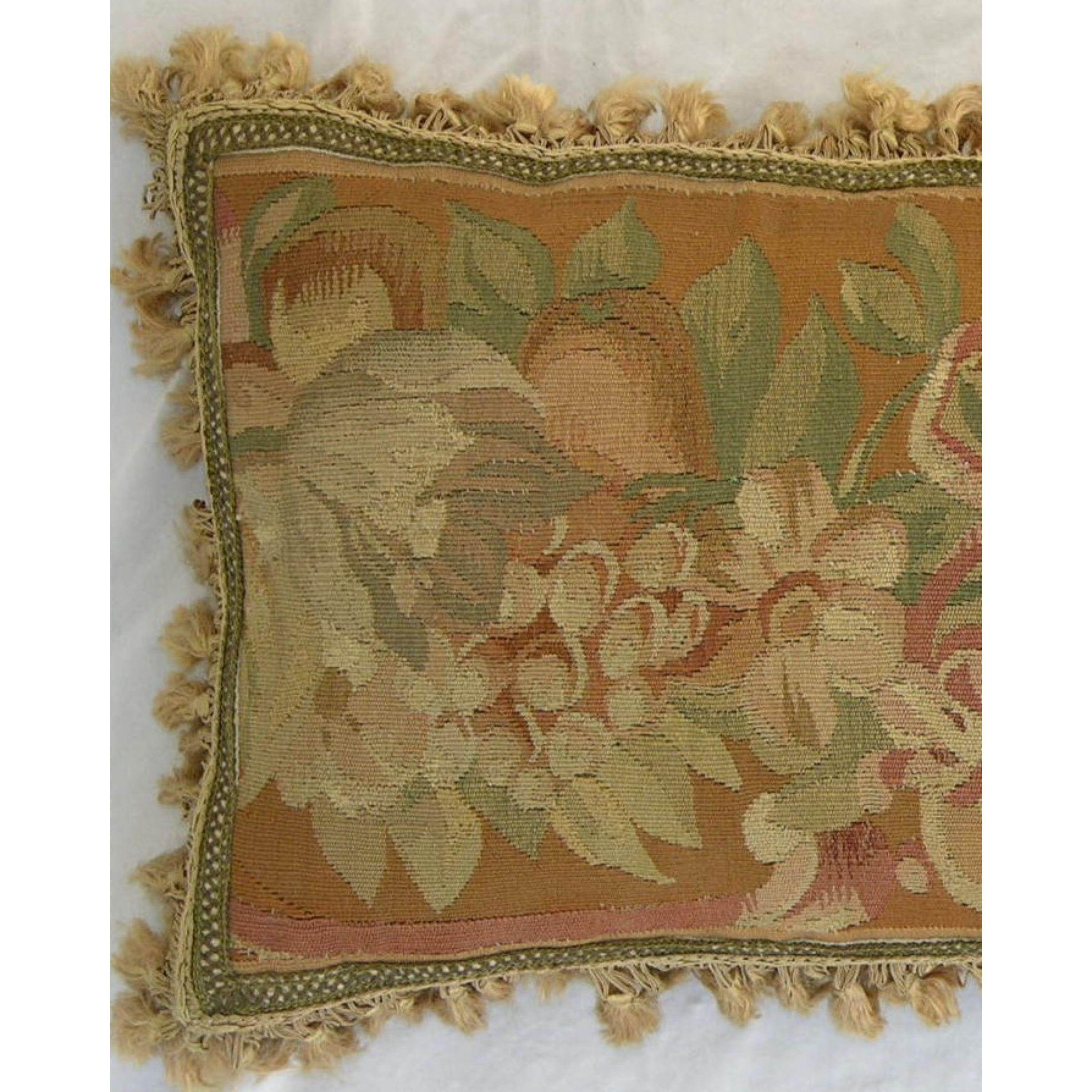Empire Antique 18th Century French Tapestry Pillow - 23'' X 10'' For Sale