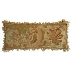 Oreiller ancien en tapisserie française du 18ème siècle - 23'' X 10''