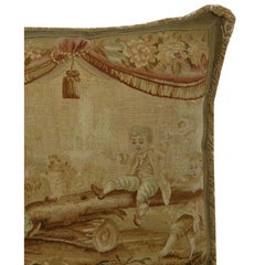Cuscino in arazzo francese del 18° secolo - 24'' X 22''